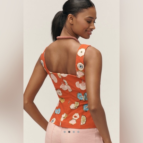 NWT Danielle Kroll x Anthro Maeve Square Neck Tailored Tank, Size S - Picture 2 of 6